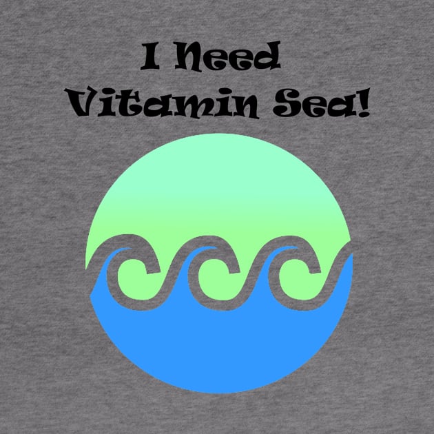 I Need Vitamin Sea Summer Pun Design by PaperMoonGifts